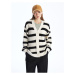 LC Waikiki V-Neck Striped Long Sleeve Women's Knitwear Cardigan