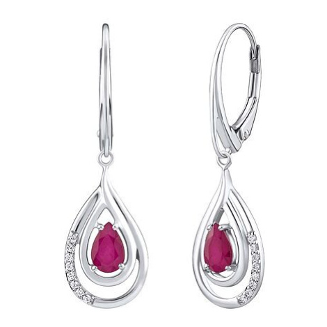 červené dámske visiace náušnice