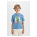 DEFACTO Boy&#39;s Oversize Fit Crew Neck Printed Short Sleeve T-Shirt