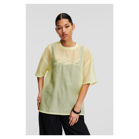 Tričko Karl Lagerfeld Organza T-Shirt Elfin Yellow