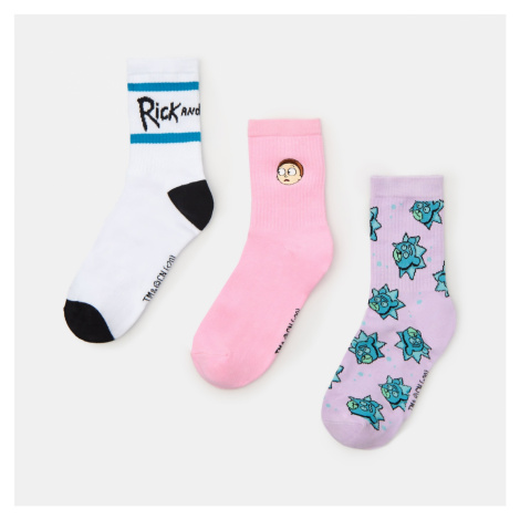 Cropp - Súprava 3 párov ponožiek Rick and Morty - Viacfarebná