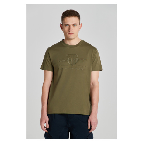 TRIČKO GANT REG TONAL SHIELD SS T-SHIRT JUNIPER GREEN