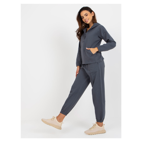 Graphite Smooth Cotton Pajamas With Hood