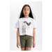 DEFACTO Girls Disney Princess Crew Neck Short Sleeve T-Shirt