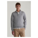 SVETER GANT SUPERFINE LAMBSWOOL HALF ZIP GREY MELANGE