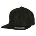 Suede Leather Snapback Black