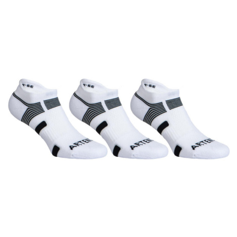 Tenisové ponožky RS 560 nízke 3 páry bielo-čierne ARTENGO