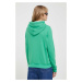 Mikina Tommy Jeans dámska,zelená farba,s kapucňou,jednofarebná,DW0DW15649
