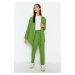 Trendyol Green Hooded Zippered Cardigan- Trousers Woven Two Piece Set