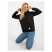 Women's Black Cotton Kangaroo Sweatshirt