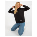 Women's black cotton kangaroo sweatshirt