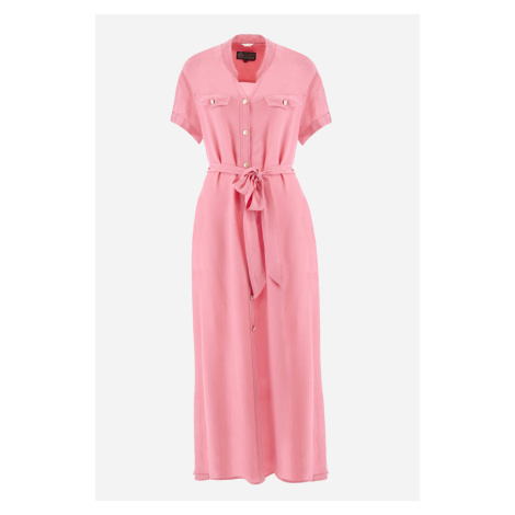 Šaty La Martina Woman Long Dress Diamond Visco Ružová