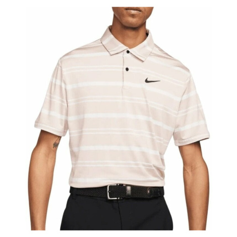Nike Dri-Fit Tour Mens Polo Shirt Stripe Pink Oxford/Barely Rose/Black