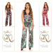 Sexy KouCla jumpsuit velvet look with floral print black