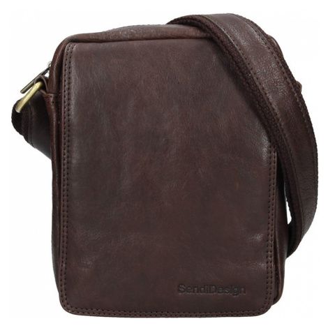 Pánska kožená taška cez rameno SendiDesign Karlos - tmavo hnedá Sendi Design