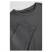 Trendyol Anthracite Regular/Normal Cut Long Sleeve Basic Textured 100% Cotton T-Shirt