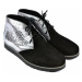 Dámske čierno-strieborné kožené topánky ZEFIR