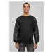 Imitation Raglan Leather Crew blk/blk