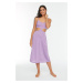 Trendyol Lilac Cut-Out Detailed Knitted Dress