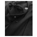 Krátky čierny voľný dámsky kabát (2727)