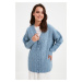 Trendyol Blue Buttoned V Neck Soft Knitwear Cardigan