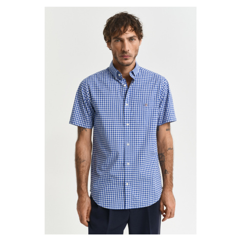 KOŠEĽA GANT REG CLASSIC POPLIN GINGH SS SHIRT COLLEGE BLUE