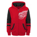 Detroit Red Wings detská mikina s kapucňou faceoff colorblocked fleece full-zip