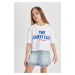 DEFACTO Girls Crew Neck Crop Printed Short Sleeve T-Shirt