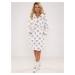 Women's bathrobe De Lafense 323 Dots S-2XL ecru 001