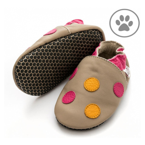 Barefoot capačky Liliputi® - Polka Dots Pink Paws