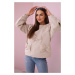 Insulated sweatshirt with beige decorative bows