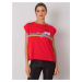 Women's red cotton T-shirt with print