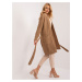 Camel long knitted cardigan with belt