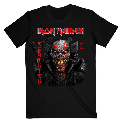 Iron Maiden tričko Senjutsu Black Cover Vertical Logo Čierna