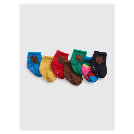 Sada siedmich párov detských ponožiek v modrej, hnedej a červenej farbe GAP