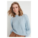 Trendyol Blue Wide Fit Soft Textured Basic Knitwear Sweater