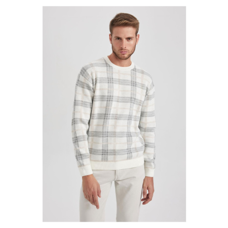 DEFACTO Relax Fit Crew Neck Patterned Knitwear Sweater