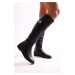 Shoeberry Women's Meroni Black Buckle Boots with Black Skin.