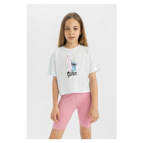 DEFACTO Girls Disney Lilo & Stitch Crew Neck Short Sleeve T-Shirt