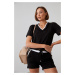 Women's summer set with black shorts