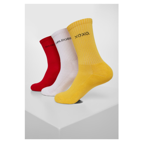 Lettering Socks 3-Pack Yellow/Red/White