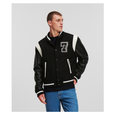 Bunda Karl Lagerfeld Varsity Bomber Jacket Black