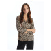 LC Waikiki Lcwk Leopard Patterned Oversize Women's Shirt