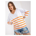 Basic white-orange striped blouse RUE PARIS