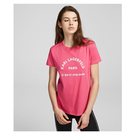 Tričko Karl Lagerfeld Address Logo T-Shirt - Ružová