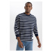 DEFACTO Comfort Fit Crew Neck Striped Sweatshirt