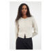 Trendyol Stone Crop Crew Neck Jacket Look Knitwear Cardigan