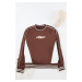 Trendyol Brown Oversize/Wide Cut Printed College Sweatshirt