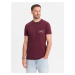 Men's Ombre Streetstyle cotton t-shirt with pocket print - maroon