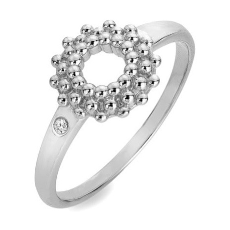 Hot Diamonds Krásny strieborný prsteň s diamantom Blossom DR278 59 mm